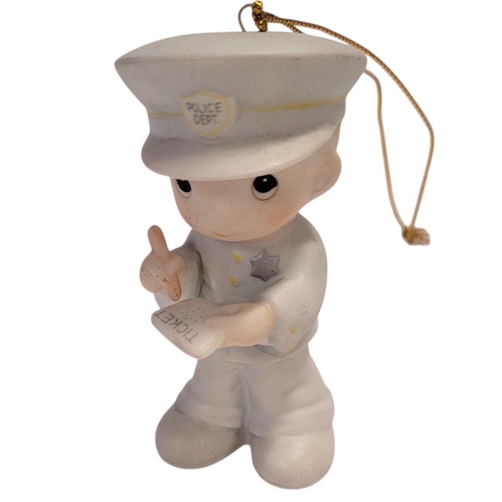 Precious Moments Trust And Obey Vintage Christmas Ornament 1986 Police Officer